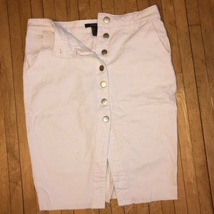 White F21 Jean Skirt